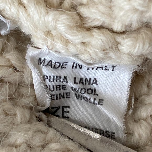 Vintage & Rare 90's Luciano Barbera Handknit Icelandic Cable Sweater Large - Picture 7 of 11